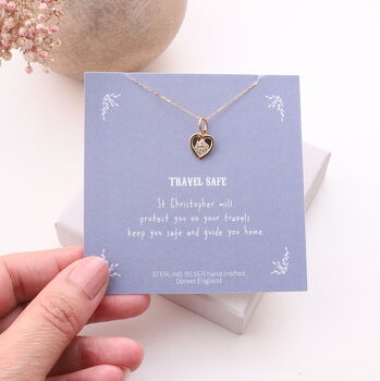 Sterling Silver 'Travel Safe' Necklace, 2 of 3