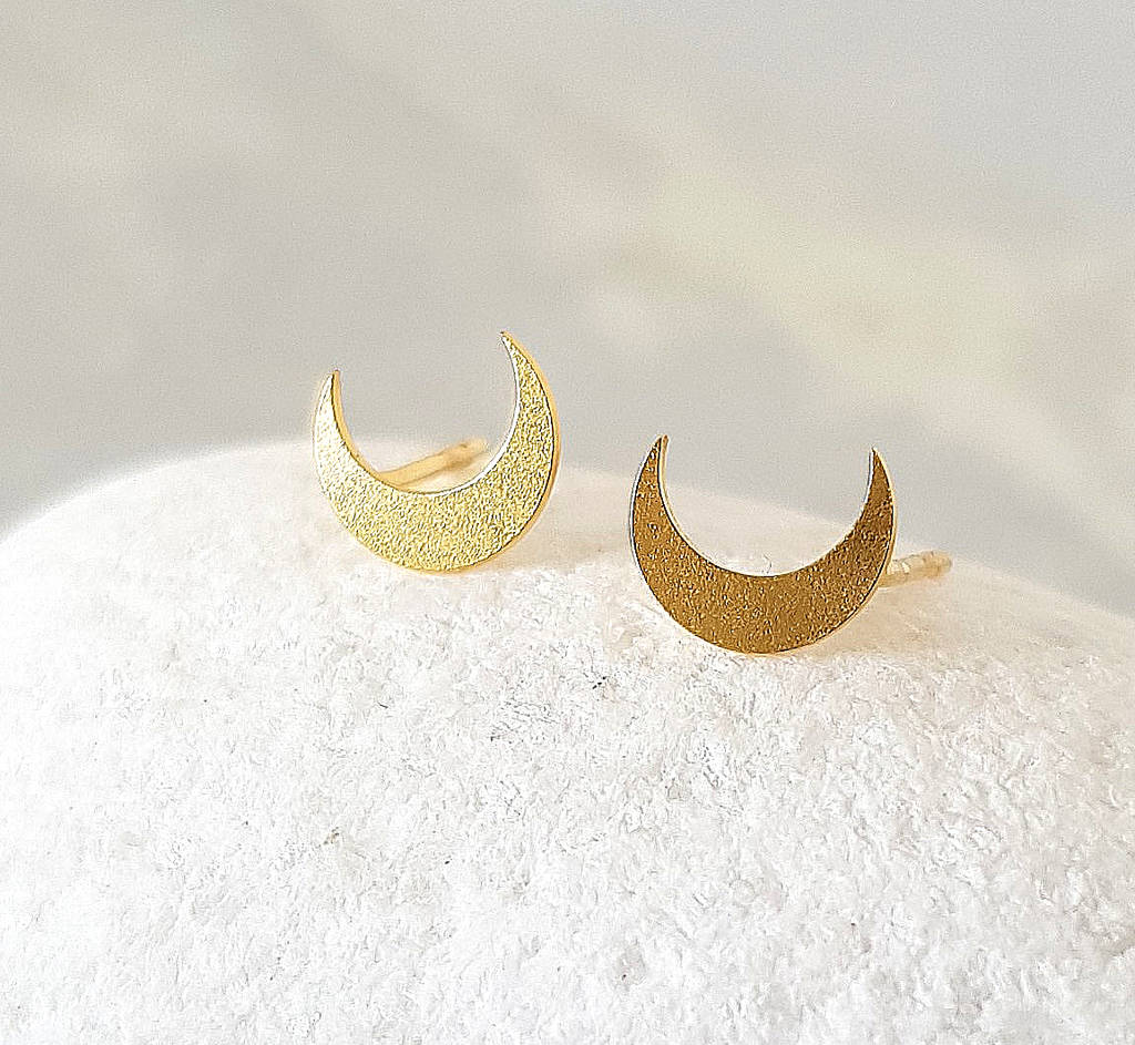 tiny moon earrings