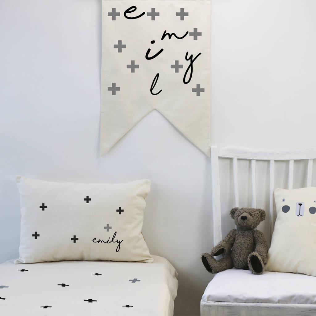 monochrome cot bedding set by minna's room