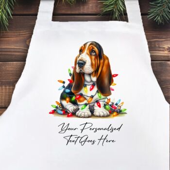 Personalised Basset Hound In Christmas Lights, 7 of 10