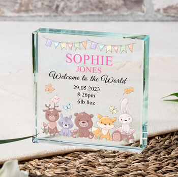 Personalised Welcome To The World New Baby Glass Token, 2 of 2