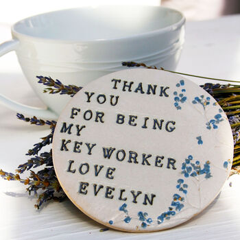 Key Worker Thank You Ceramic Coaster, 4 of 6
