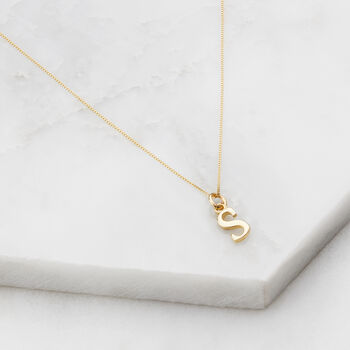 Gold Or Silver Curve Initial Letter Charm Necklace, 3 of 12