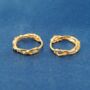 Gold Thorn Hoop Earrings, Dainty Minimalistic Huggie Hoops, thumbnail 5 of 7