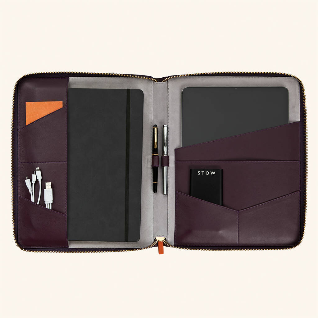 Personalised Luxury Leather And Suede Laptop Case By Stow