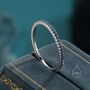 Sterling Silver Extra Skinny Sapphire Blue Cz Pave Ring, thumbnail 2 of 12