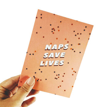 'Naps Save Lives' Greeting Card, 3 of 3