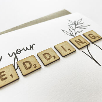 On Your Wedding Day Wooden Tiles Card, 2 of 2