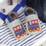 Dotty Fish Choo Choo Train Soft Leather Baby Shoes With Barefoot Soles, thumbnail 4 of 7