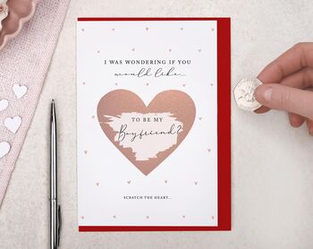 Heart Scratch To Reveal Will You Be My Boyfriend Card, 4 of 4