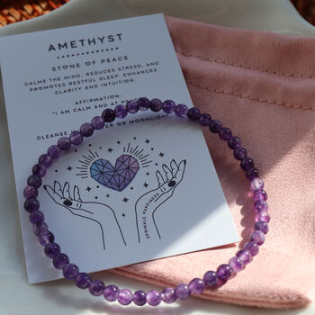 Amethyst Crystal Bracelet – Calming And Intuitive Energy, 3 of 6