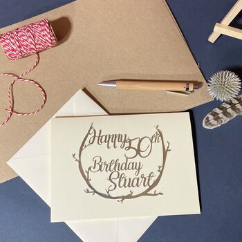 Personalised 50th Silver Papercut Birthday Card, 7 of 11