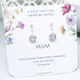 Sterling Silver Knot Earrings Gift For Mum With Personalised Card, thumbnail 1 of 3