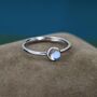 Minimalist Moonstone Ring In Sterling Silver, thumbnail 1 of 10