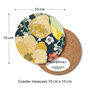 Round Placemats Set Heatproof Chica Camellia Navy, thumbnail 4 of 12