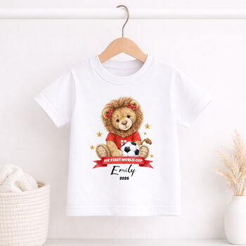 Personalised Lion First World Cup Baby Outfit, 3 of 9