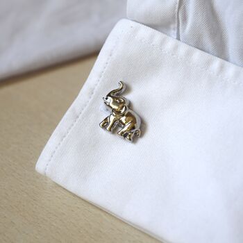 Elephant Cufflinks 316 L Stainless Steel Symbol Of Strength And Wisdom, 2 of 6