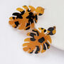 Orange Tortoiseshell Leaf Earrings, thumbnail 1 of 3
