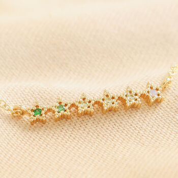 Green Ombre Crystal Star Bar Bracelet In Gold, 2 of 6