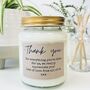 Personalised 'Thank You Message' Soy Scented Candle, thumbnail 1 of 2
