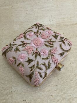 Pink Square Floral Clutch Bag, 3 of 6