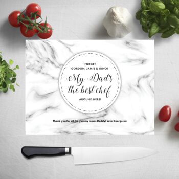 Custom My Dad's The Best Chef! Glass Chopping Board 20cm X 28.5cm, 2 of 4