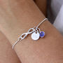 Sterling Silver Infinity Birthstone Sliding Bracelet, thumbnail 2 of 8