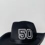 Personalised Black Cowboy Hat With Initials Or Numbers, thumbnail 3 of 4