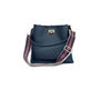 Navy Leather Tote Bag With Navy Boho Strap, thumbnail 1 of 8
