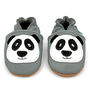 Dotty Fish Grey Panda Soft Leather Baby Shoes With Barefoot Soles, thumbnail 6 of 8