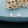 Sterling Silver Tiny Mismatched Little Stag Beetle Stud Earrings, thumbnail 7 of 12
