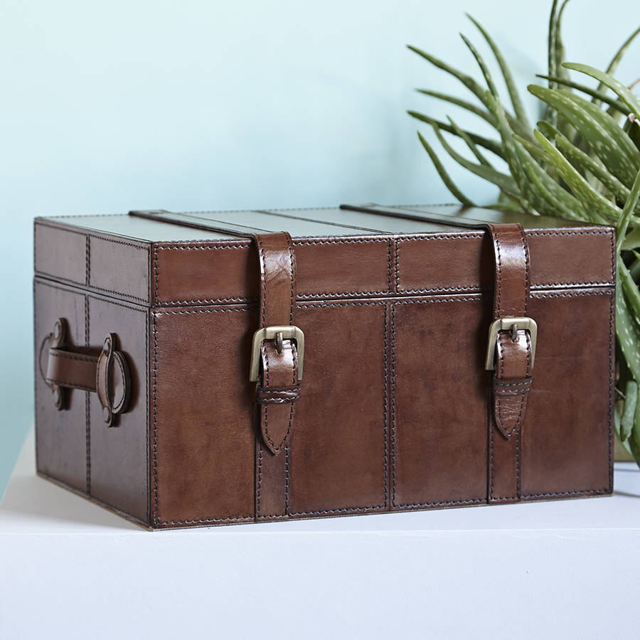 leather keepsake trunk by life of riley