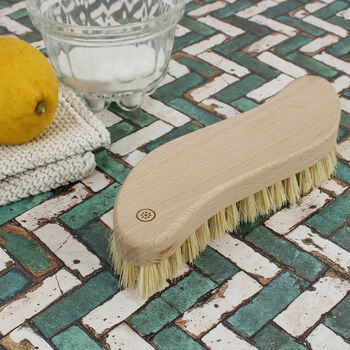 Sustainable Wood Scrubbing Brush With Plant Bristles, 5 of 7