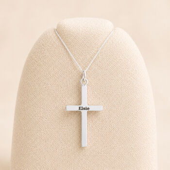 Personalised Sterling Silver Cross Pendant Necklace, 3 of 10