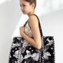 Black And White Tiger Print Cotton Tote Bag, thumbnail 3 of 4