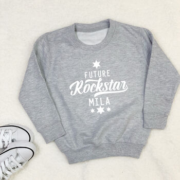 Future Rockstar Personalised Kids Sweatshirt With Stars, 3 of 4