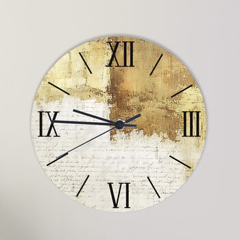 Gold Abstract Sms Kitchen Clock With Numerical Numbering, Modern Wall Decor For Home Or Gift, 6 of 7