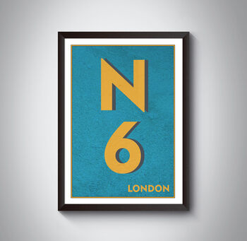 N6 Camden, Harringay London Postcode Print, 6 of 10