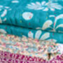 Mini Kantha Quilt Vintage Sari Throw Blankets, Handmade, thumbnail 2 of 12