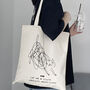 Canvas Abstract Cat Tote Bag For Friends, thumbnail 2 of 6