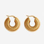 Thick Lightweight Textured Creole Hoop Earrings, thumbnail 1 of 4