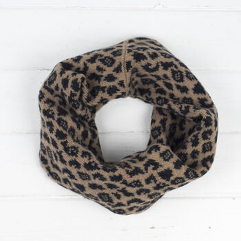 Lambswool Leopard Knitted Cowl, 8 of 12
