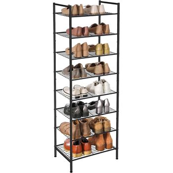 Eight Tier Slim Shoe Rack Storage Organiser Stand, 7 of 9
