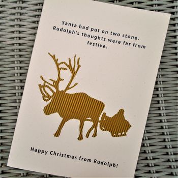 Joke Rudolph Christmas Card, 2 of 2