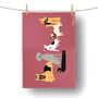 Doggy Friends Large Tray + Pink Tea Towel Gift Set, thumbnail 2 of 8