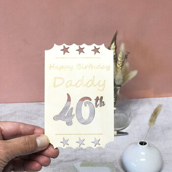 Personalised 40th Birthday Wooden Cards, 5 of 5