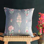 Les Indes Mahua Floral Recycled Cotton Cushion Cover, thumbnail 2 of 6