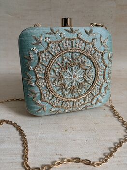 Green Mandala Design Square Clutch, 9 of 12