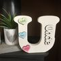 U Is For Uncle Letter Personalised Hearts, thumbnail 1 of 2