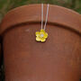 Buttercup Yellow Flower Delicate Pendant Necklace, thumbnail 2 of 4